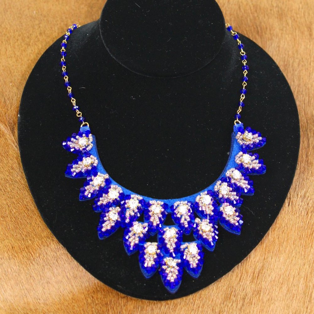 Carolee Blue Petals Statement Necklace